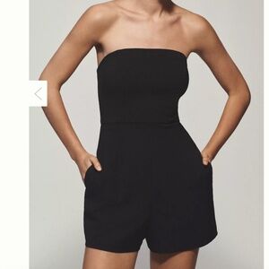 NWT Anthropologie Hutch Black Strapless Romper Sz XL